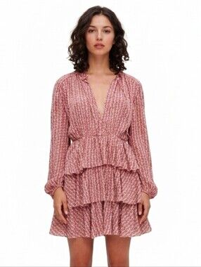 NWT Maje Rilivate Floral Print Tiered Mini Dress